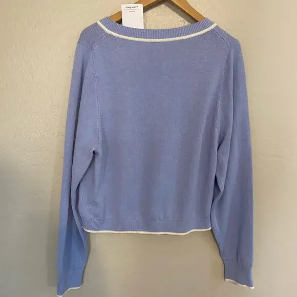 & Other Stories Cardigan Womens Size Large Bow Wool Blend Coquette Soft Girl - Picture 3 of 5